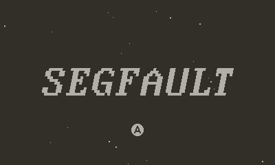 the word SEGFAULT in a big DOS-era font.