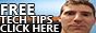 Linus Sebastian of Linus Tech Tips looking at the viewer, and the flashing text free tech tips click here