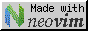 the Neovim logo, and the text Made with Neovim